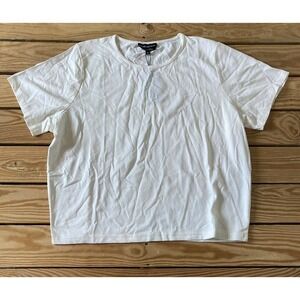 NWT Wednesdays Girl Crop T Shirt Size 18 Women’s Cream Pullover